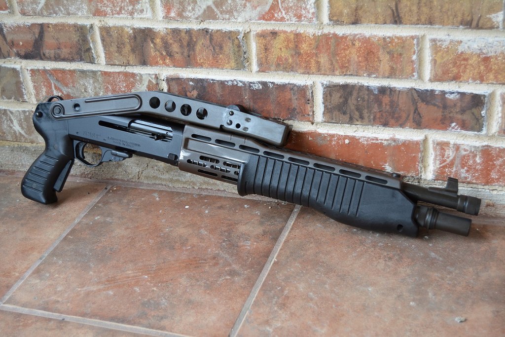 This photograph is being reproduced from the original, which was taken by the owner of the firearm on March 21, 2015, and uploaded to Wikipedia.  In its original form this photograph exhibited no commercial endorsements, and was intended to showcase only the firearm.  As of March 21, 2015, the firearm in this photograph was believed to be the only example in the United States of a SPAS 12 with a factory installed pistol grip safety., CC BY-SA 4.0 via Wikimedia Commons